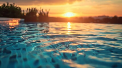 Wall Mural - Sunset Reflected on Pool Water