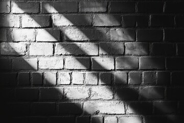 Looming shadows on a brick wall, with copy space