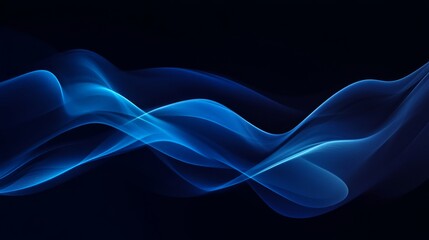 Poster - Abstract blue wave pattern on dark background, digital art concept