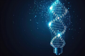 Wall Mural - A light bulb with a DNA strand inside of it