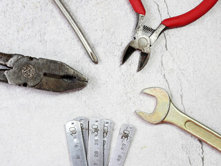 A set of tools for finishing and repairing premises