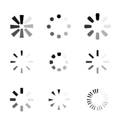 Poster - Loading icon set. Buffer loader or preloader. Donload or Upload. Collection of simple web download. Vector illustration