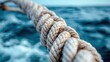© Maximages  - Tightly knotted ropes are set against a blurred ocean backdrop, reflecting strength and reliability. A simple yet powerful image capturing the essence of maritime life.