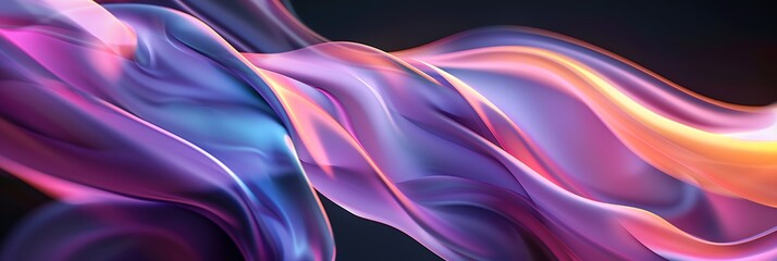 Poster - A purple and orange wave with a blue background. The wave is flowing and has a sense of movement