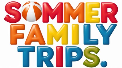 Poster - A colorful logo for a summer family trips business, AI