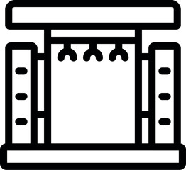 Poster - Simple icon of an elevator moving between floors in a building with lights on top