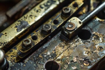 Poster - A close-up shot of a small metal piece with intricate details