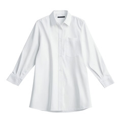 A white shirt with a black button on the front