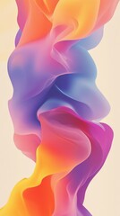 Poster - Abstract colorful flowing shapes on light background, artistic fluid art concept