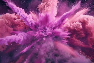 Poster - A large explosion of pink and purple smoke, often used as a creative visual effect