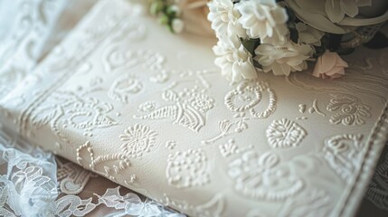 Poster - A bouquet of fresh flowers placed on a table with a simple background