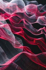 Aufkleber - A detailed view of a red and black fabric, suitable for textile design or fashion illustration