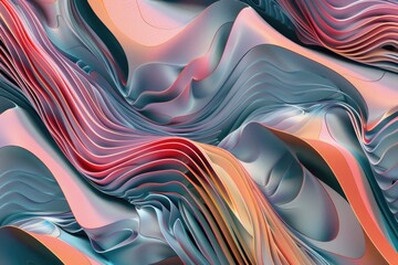 Poster - Digital artwork featuring a repeating wave pattern