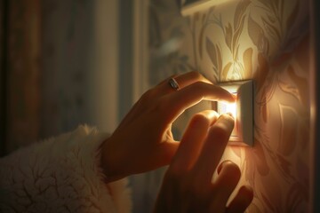 Aufkleber - A person holds a flashlight in their hand, ready to use in the dark