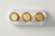 © Fotograf - A close-up shot of three buttons on a white surface, ideal for use in presentations or designs
