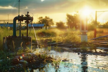 Poster - A water pump with a hose attached, used for various applications including irrigation and plumbing