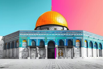 Poster - A photo of a building with a distinctive dome on its roof, suitable for use in architectural or historical contexts