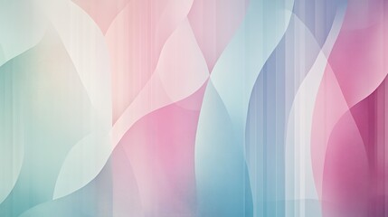 Canvas Print - Abstract Background with Soft Pink and Blue Overlapping Shapes