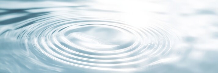 Wall Mural - A large circle of water with a small ripple in the middle. The water is calm and peaceful