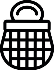Poster - Simple black and white icon of a shopping bag, ideal for projects related to retail, commerce, and consumerism