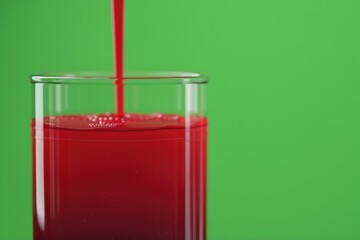 Poster - A glass filled with red liquid and a straw