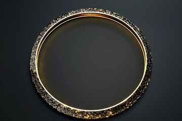 Poster - A circular gold frame set against a dark backdrop