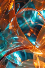 Poster - A close-up of colorful circular patterns in orange and blue hues