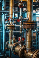 Poster - A close-up view of interconnected pipes with no added effects or editing