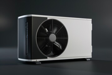 Poster - A black and white air conditioner sitting on a table
