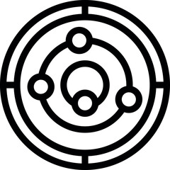 Poster - Simple line icon representing planets orbiting around the sun, perfect for projects related to astronomy and education