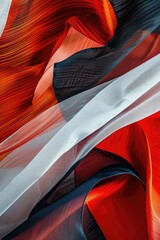 Aufkleber - High-quality close-up of red, black, and white fabric texture, great for design or photography projects