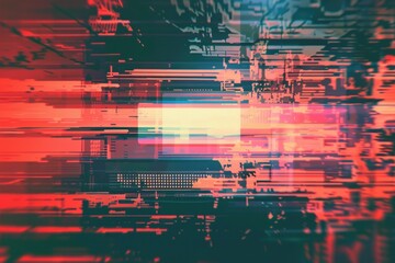Poster - Abstract image featuring a red and blue background