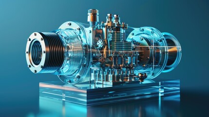Poster - A close-up view of a machine on a table, suitable for use in industrial or technical contexts