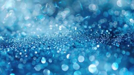 Poster - Close-up shot of a blue glittery surface