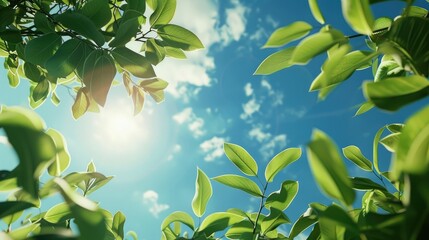 Poster - Leaves under blue sky