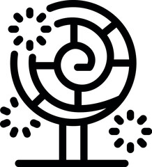 Poster - Round maze surrounded by sparkles standing on a base, representing a challenge or a game