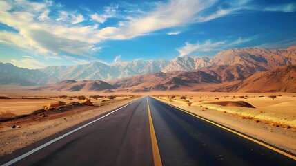 two line motorway in desert