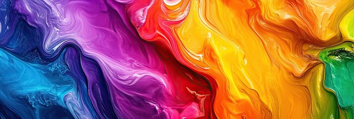 Poster - Vibrant Abstract Art Showcasing Organized Chaos in Bright Colors With Unique Graphic Overlap