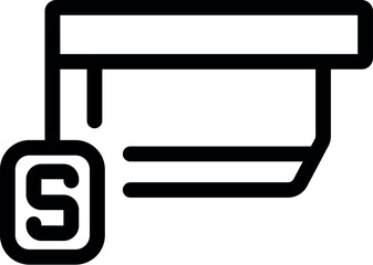Poster - Line icon of a credit card showing the dollar sign, representing online payment and e commerce transactions