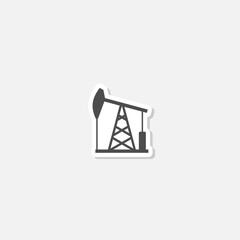 Poster - Oil pump jack or petrol pump jack icon sticker isolated on gray background