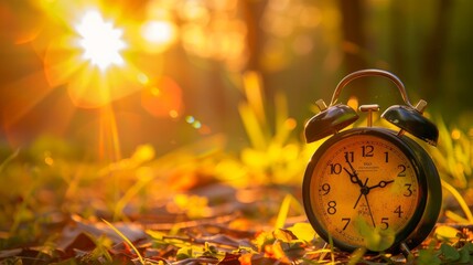 Daylight Saving Time Transition: Alarm Clock at 2 o'clock Switching to Daylight Hour 