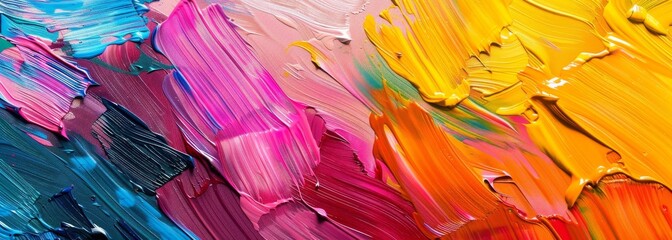 Sticker - Colorful oil paint strokes abstract art wallpaper background