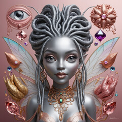 Silver Skin 3D Fairy Digital Art