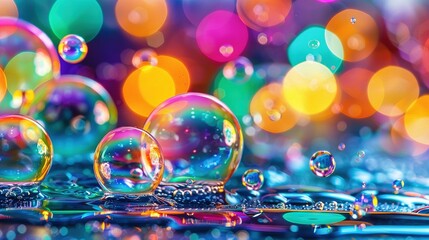   A pile of soap bubbles rests next to a table, with more bubbles perched atop it