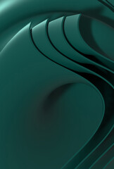 Poster - Abstract background with green curves, 3D rendering illustration