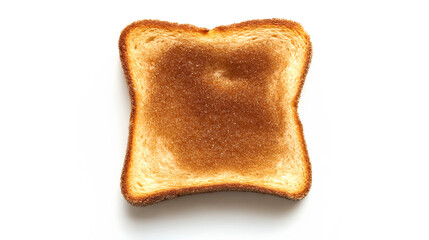 Wall Mural - one single toast bread with cinnamon and brown cane sugar isolated on white background