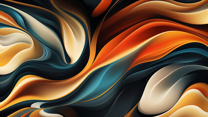 Wall Mural - abstract background with colorful waves and curves