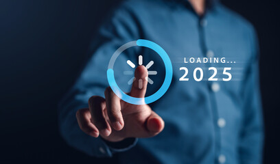 Poster - New Year 2025 countdown concept. merry christmas and happy new year, Planning and challenge strategy in new year 2025.
