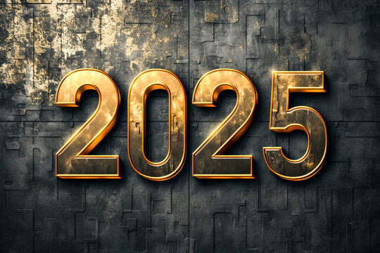 Luxury 2025 Happy New Year greeting card