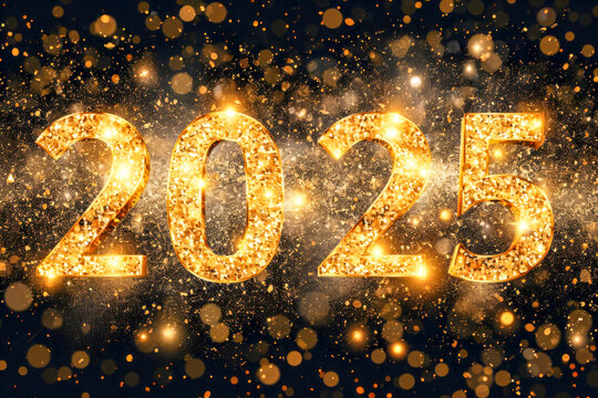 Luxury 2025 Happy New Year greeting card
